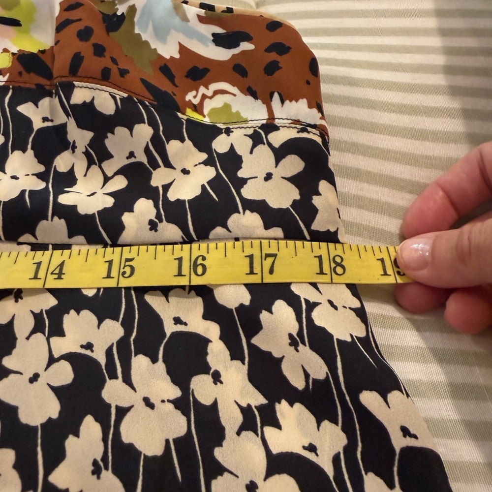 CAbi Black & Cream Floral Strapless Mini Dress with Color-Block Trim - Picture 6 of 8